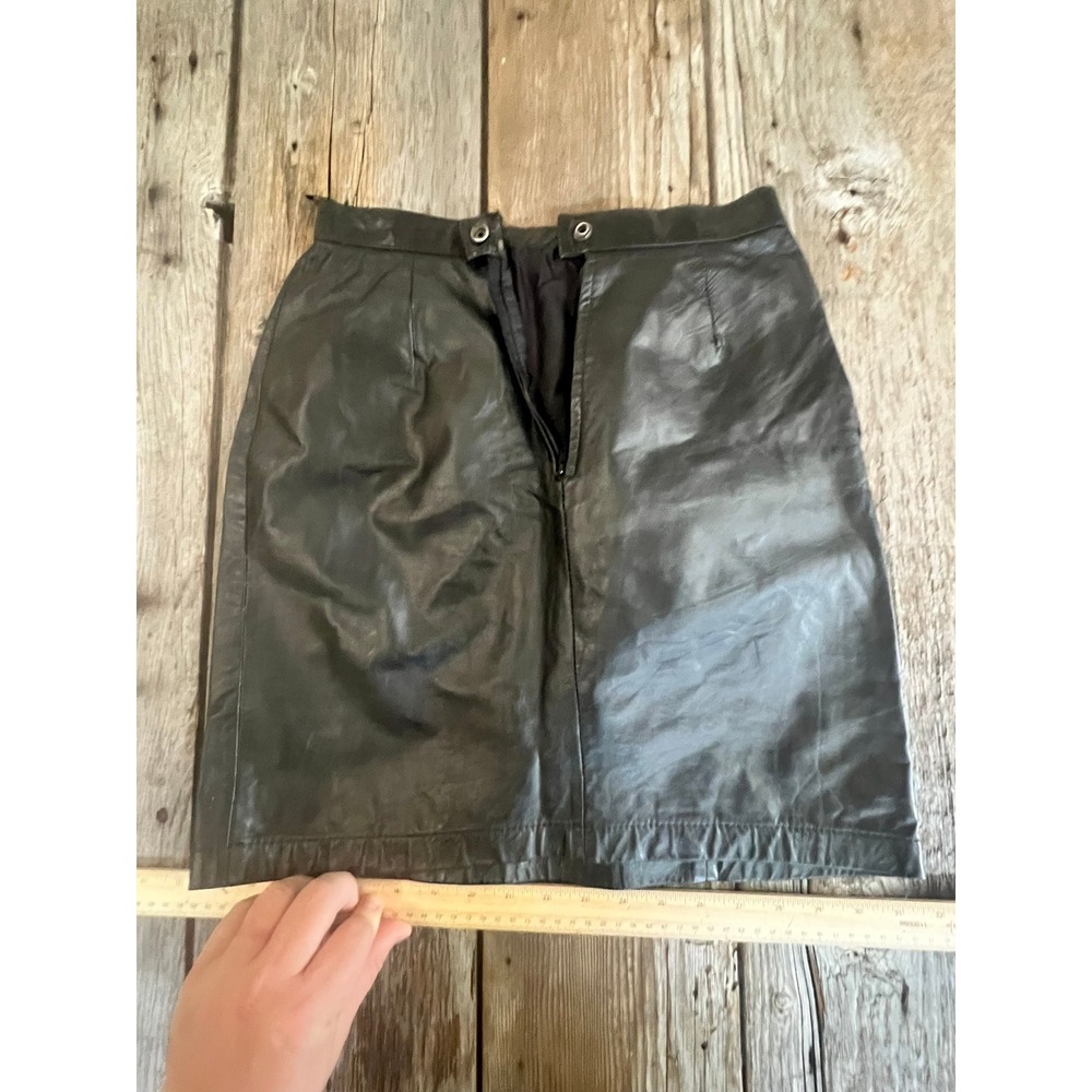 Wilsons Leather Black Mini Skirt Vintage High Waisted Pencil Skirt Womens 10